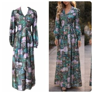 Vintage 60's / 70's Asian Oriental motif dress